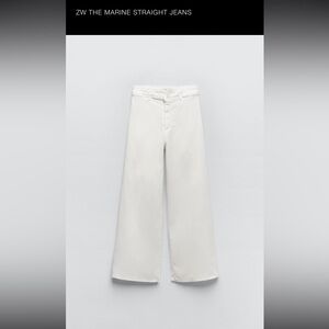 Zara white straight jeans